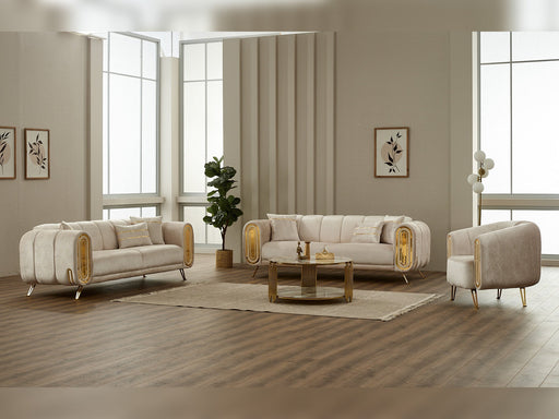 Gucci 3-pieces (Sofa & Loveseat & Chair) Livingroom Set in Cream - 200-SIM-GUC-STAR554-321