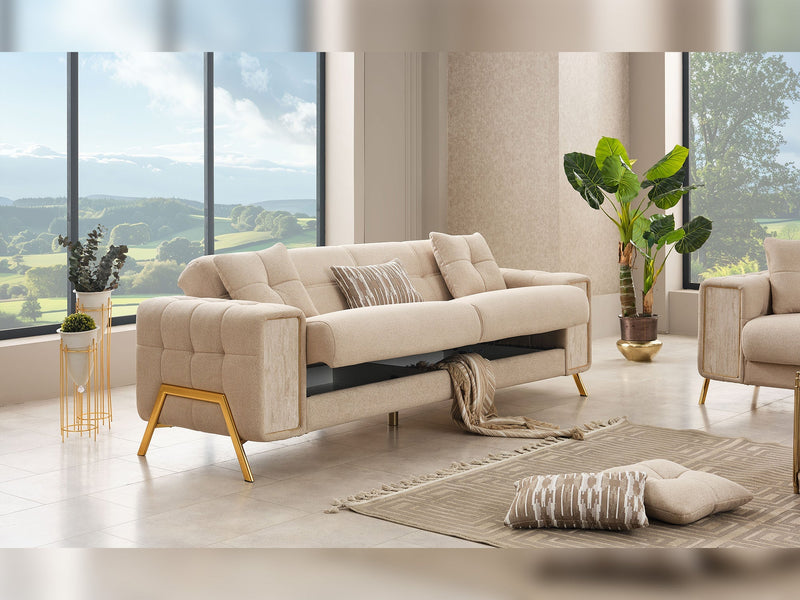 Guido Convertible Loveseat in Beige - 200-SIM-GUI-GIRNE03-2