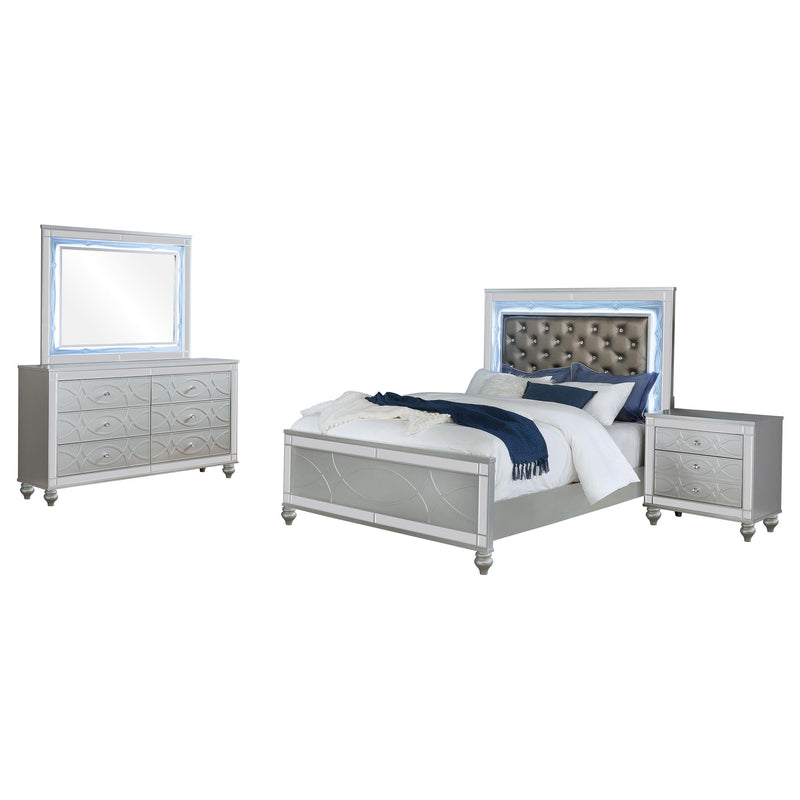 Gunnison 4-piece Queen Bedroom Set Silver Metallic - 223211Q-S4