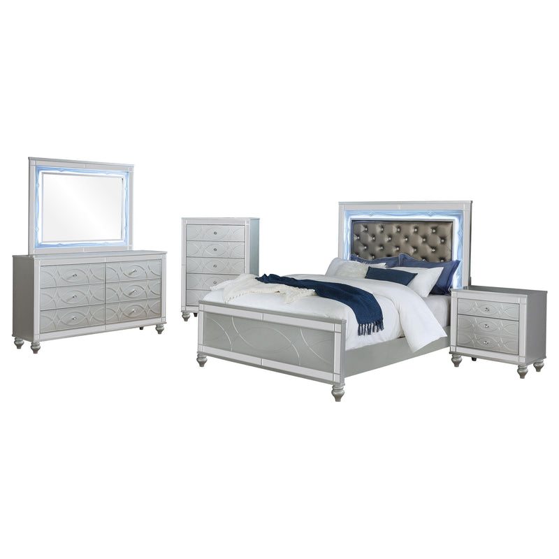 Gunnison 5-piece Queen Bedroom Set Silver Metallic - 223211Q-S5