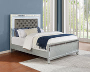 Gunnison Wood California King LED Panel Bed Silver Metallic - 223211KW