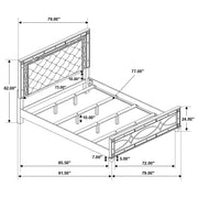 Gunnison Wood California King LED Panel Bed Silver Metallic - 223211KW