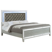 Gunnison Wood Eastern King LED Panel Bed Silver Metallic - 223211KE