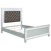 Gunnison Wood Queen LED Panel Bed Silver Metallic - 223211Q