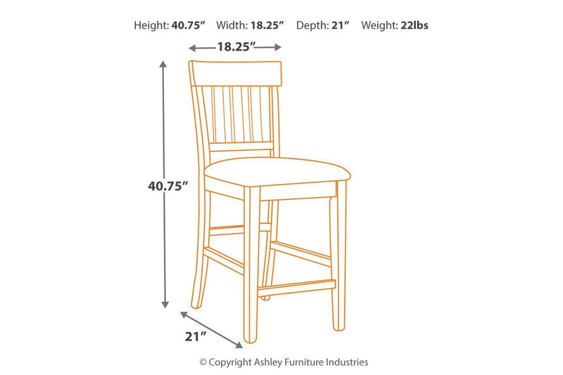 Haddigan Dark Brown Counter Height Bar Stool (Set of 2) - DMV FurnitureBarstool