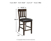 Haddigan Dark Brown Counter Height Bar Stool (Set of 2) - D596-124X2