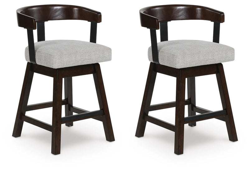 Haddigan Dark Brown Counter Height Barstool, Set of 2 - D596-224