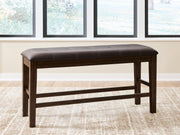 Haddigan Dark Brown Counter Height Dining Bench - D596-09