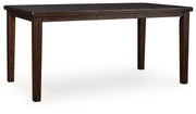 Haddigan Dark Brown Counter Height Dining Extension Table - D596-32