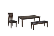 Haddigan Dark Brown Dining Table with 4 Chairs and Bench - DMV FurnitureDining Room Set