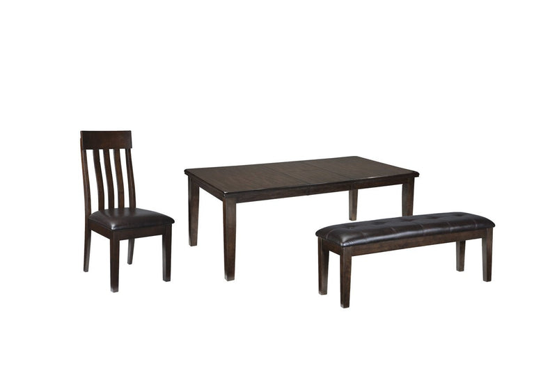 Haddigan Dark Brown Dining Table with 4 Chairs and Bench - DMV FurnitureDining Room Set