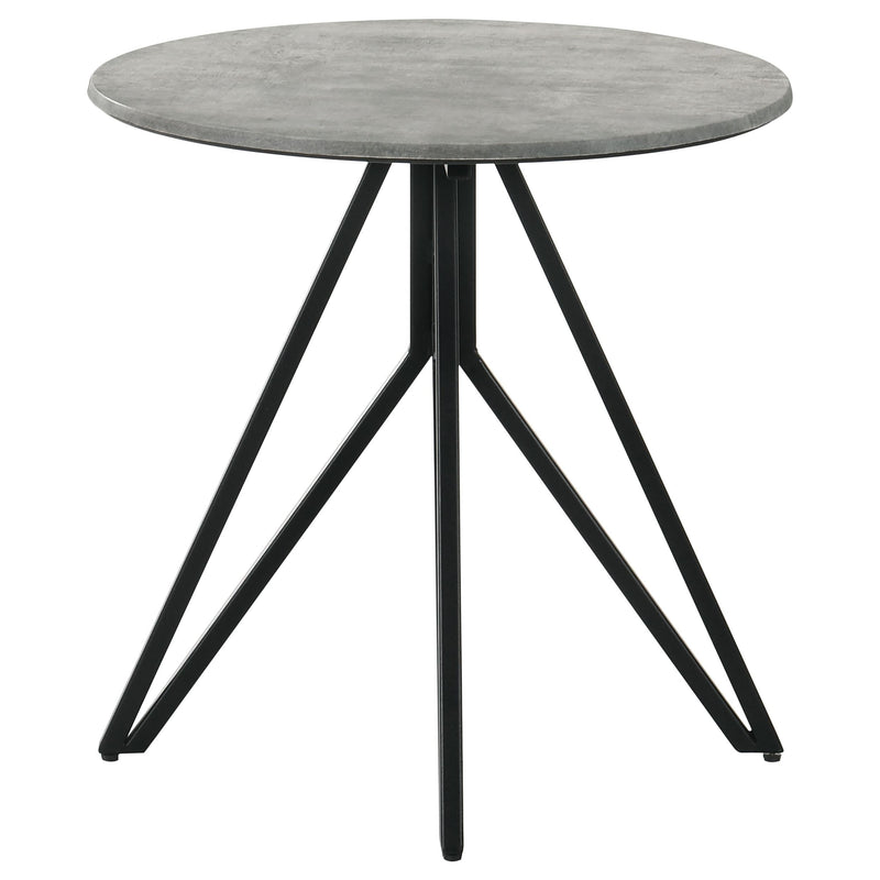 Hadi 2-piece Round SmartTop Coffee and End Table Set Cement - 736178-S2