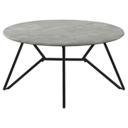 Hadi 2-piece Round SmartTop Coffee and End Table Set Cement - 736178-S2