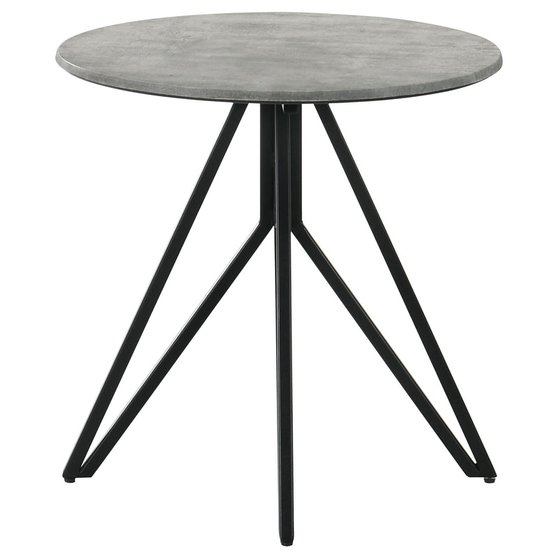 Hadi 3-piece Round SmartTop Coffee and End Table Set Cement - 736178-S3