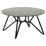 Hadi Round SmartTop Coffee Table Cement and Gunmetal - 736178
