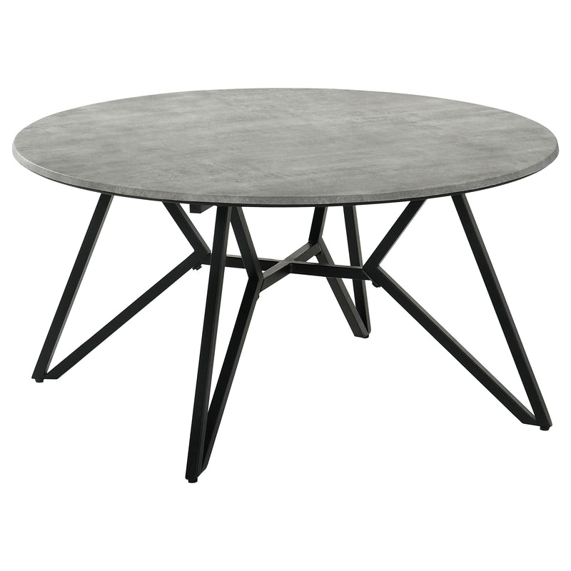 Hadi Round SmartTop Coffee Table Cement and Gunmetal - 736178