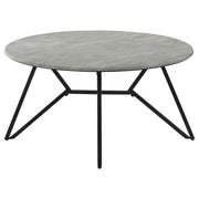 Hadi Round SmartTop Coffee Table Cement and Gunmetal - 736178