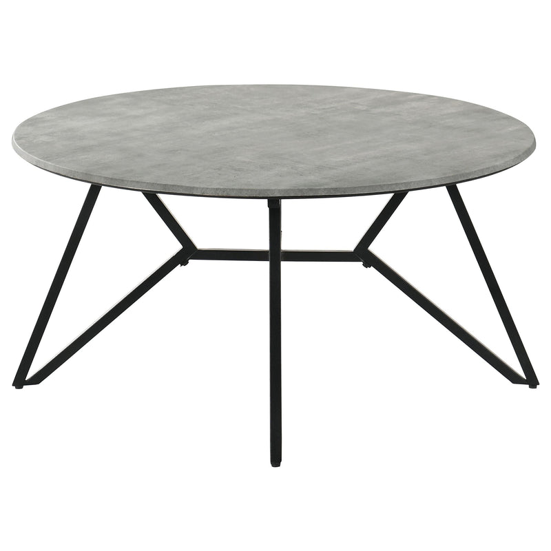 Hadi Round SmartTop Coffee Table Cement and Gunmetal - 736178