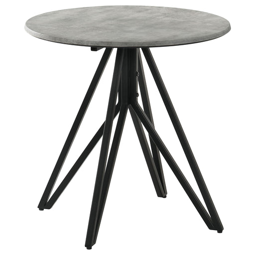 Hadi Round SmartTop Side End Table Cement and Gunmetal - 736177