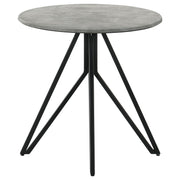 Hadi Round SmartTop Side End Table Cement and Gunmetal - 736177