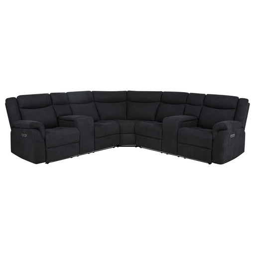 Hagen Upholstered Power Reclining Sectional Sofa Steel Grey - 600500P