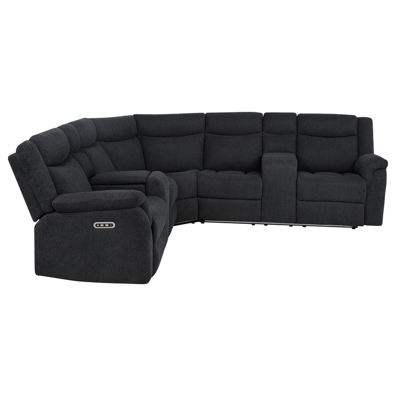 Hagen Upholstered Power Reclining Sectional Sofa Steel Grey - 600500P