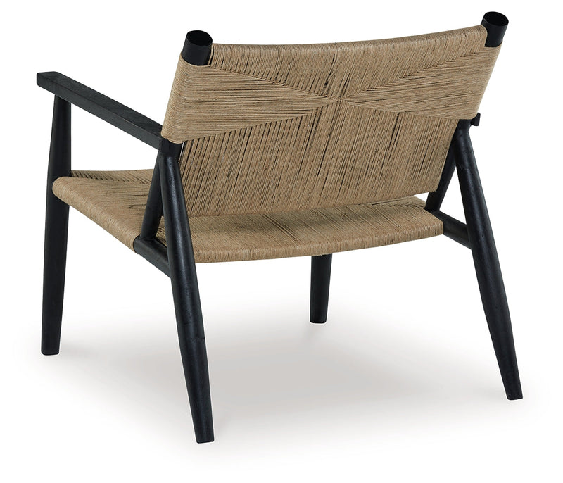 Halfmore Black/Natural Accent Chair - A3000672