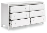 Hallityn Full Panel Headboard with Dresser in White - PKG018832