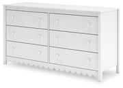 Hallityn Full Panel Headboard with Dresser in White - PKG018832