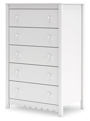 Hallityn Twin Panel Headboard with Dresser, Chest and Nightstand in White - PKG018831