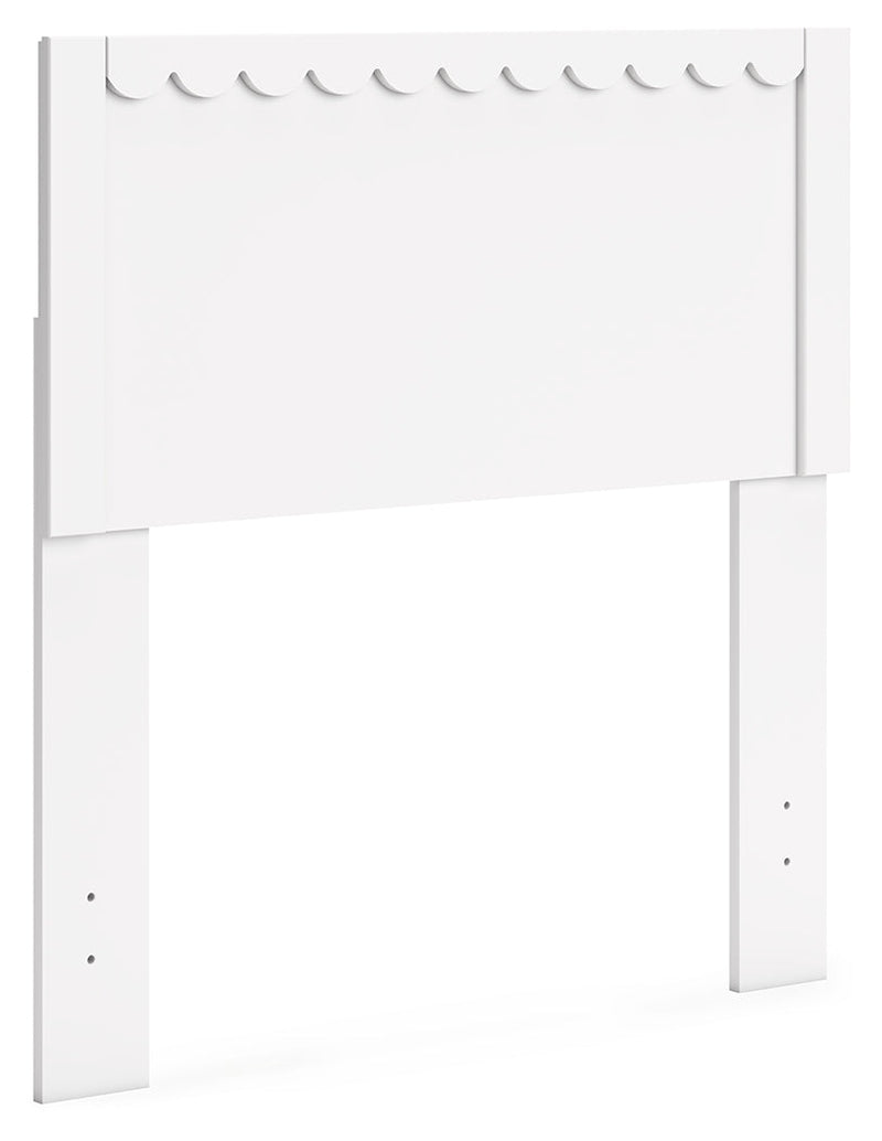 Hallityn Twin Panel Headboard with Dresser in White - PKG018828