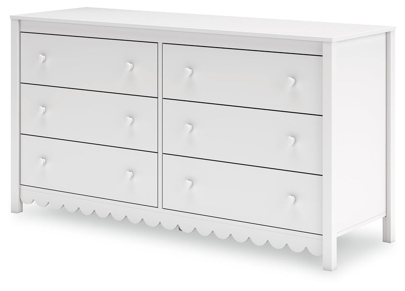 Hallityn Twin Panel Headboard with Dresser in White - PKG018828