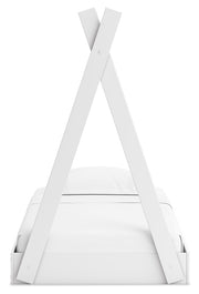 Hallityn Twin Tent Bed with Nightstand in White - PKG018964