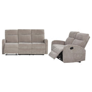 Hamilton 2-piece Chenille Manual Reclining Sofa Set Sand - 603371-S2