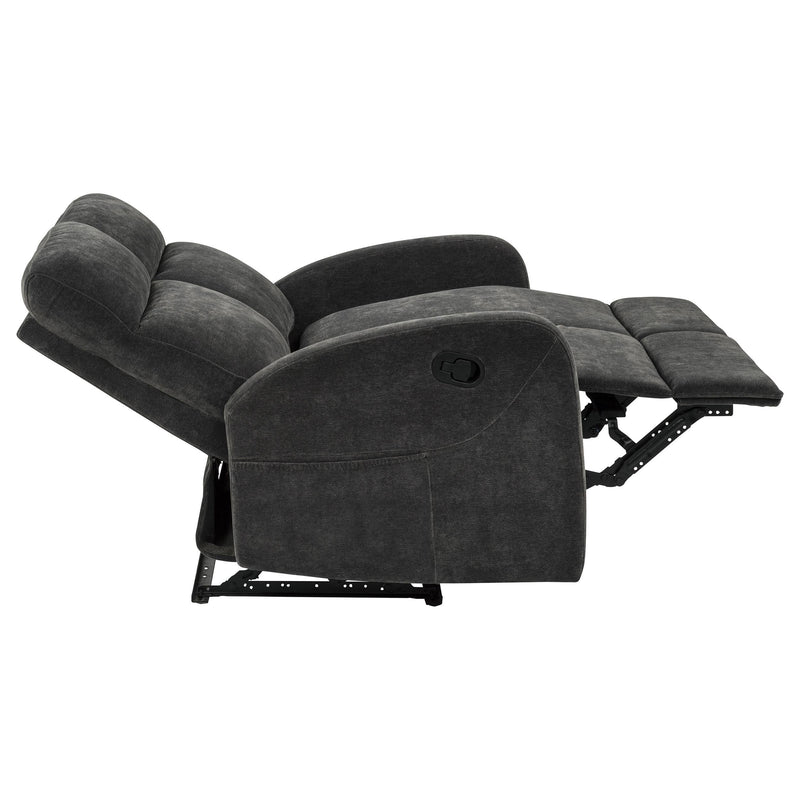 Hamilton 3-piece Chenille Manual Reclining Sofa Set Charcoal Grey - 603374-S3