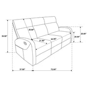 Hamilton 3-piece Chenille Manual Reclining Sofa Set Charcoal Grey - 603374-S3