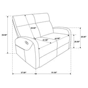 Hamilton 3-piece Chenille Manual Reclining Sofa Set Charcoal Grey - 603374-S3