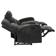 Hamilton 3-piece Chenille Manual Reclining Sofa Set Charcoal Grey - 603374-S3