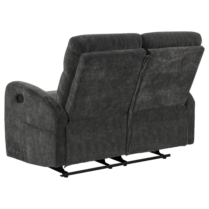 Hamilton 3-piece Chenille Manual Reclining Sofa Set Charcoal Grey - 603374-S3