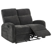 Hamilton Chenille Manual Reclining Loveseat Charcoal Grey - 603375