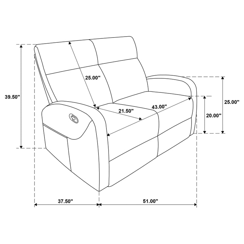 Hamilton Chenille Manual Reclining Loveseat Charcoal Grey - 603375