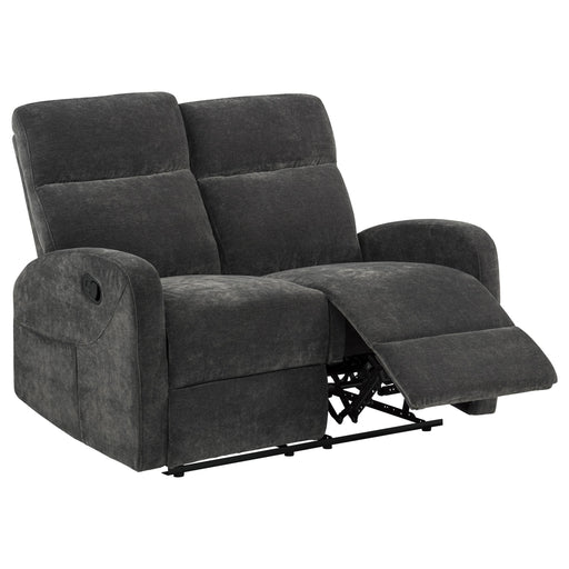 Hamilton Chenille Manual Reclining Loveseat Charcoal Grey - 603375