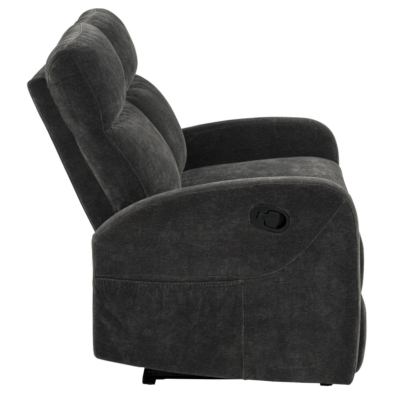Hamilton Chenille Manual Reclining Loveseat Charcoal Grey - 603375