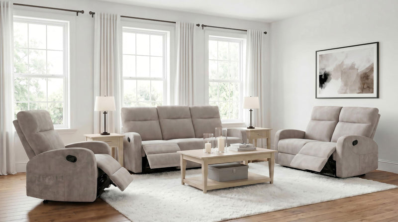 Hamilton Chenille Manual Reclining Loveseat Sand - 603372