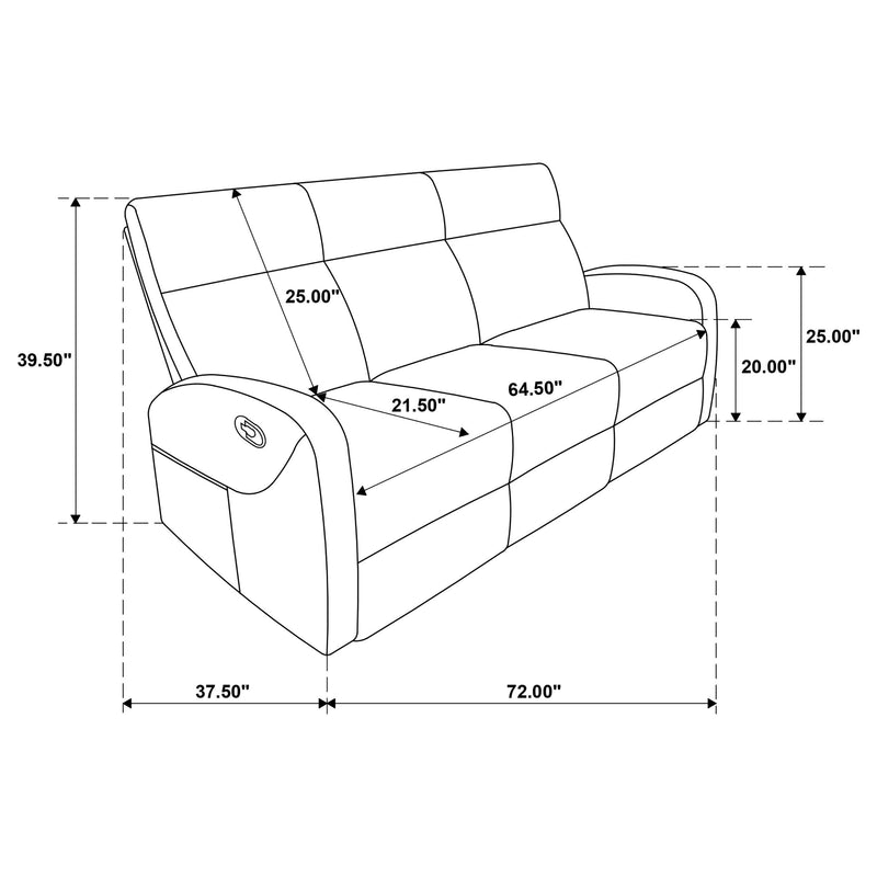 Hamilton Chenille Manual Reclining Sofa Charcoal Grey - 603374