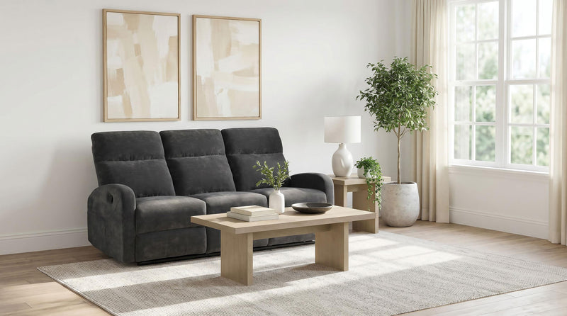 Hamilton Chenille Manual Reclining Sofa Charcoal Grey - 603374