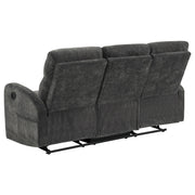 Hamilton Chenille Manual Reclining Sofa Charcoal Grey - 603374