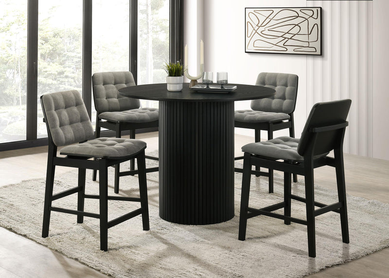 Hamlyn 43-inch Round Wood Counter Height Dining Table Black - 193938BLK
