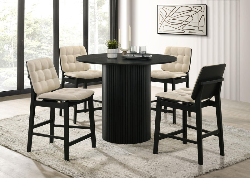Hamlyn 43-inch Round Wood Counter Height Dining Table Black - 193938BLK