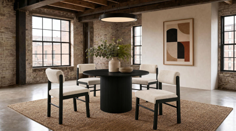 Hamlyn 47-inch Round Wood Dining Room Table Black - 193930BLK